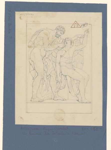 Copie d'après un bas-relief, Icare et Dédale ; Un homme lie les ailes de l'amour (ancien titre erroné)_0