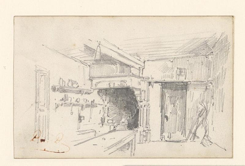 Intérieur, coin cuisine, Alexis Auguste Dumoulin-Darcy, 1852-1864