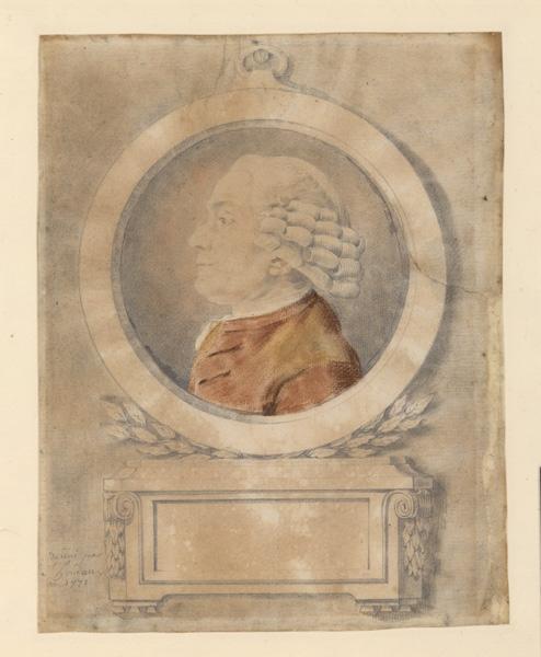 Deux portraits homme, Jean Houdan, 18e siècle