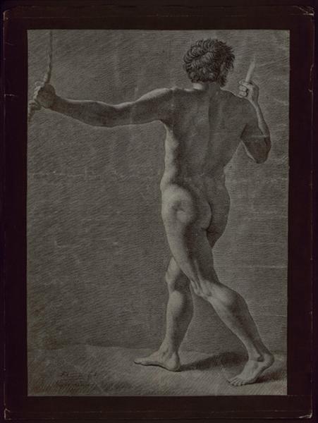 Académie d'homme vu de dos, Jean-Baptiste Thonnesse, 4e quart 18e siècle