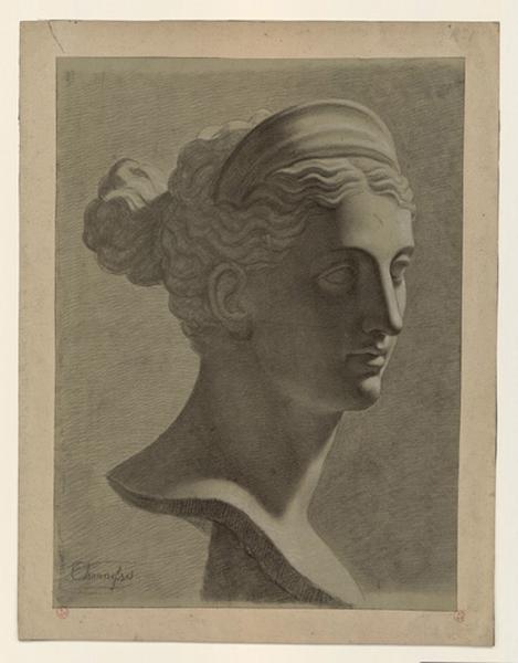 Tête de femme antique, Jean-Baptiste Thonnesse, 4e quart 18e siècle