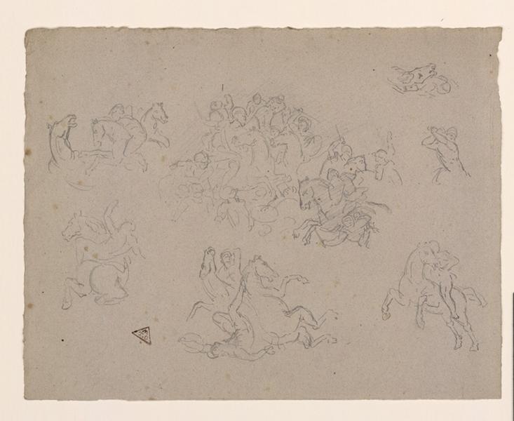 Cavaliers combattants, Eugène Brunclair, 19e siècle
