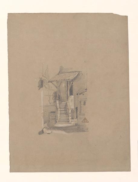 Escalier d'entrée d'une maison du Tertre, Eugène Brunclair, 19e siècle