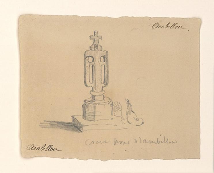 Croix de chemin à Ambillou-Château (Au recto) ; Ancien bénitier de Notre-Dame-d'Allençon (Au verso)_0