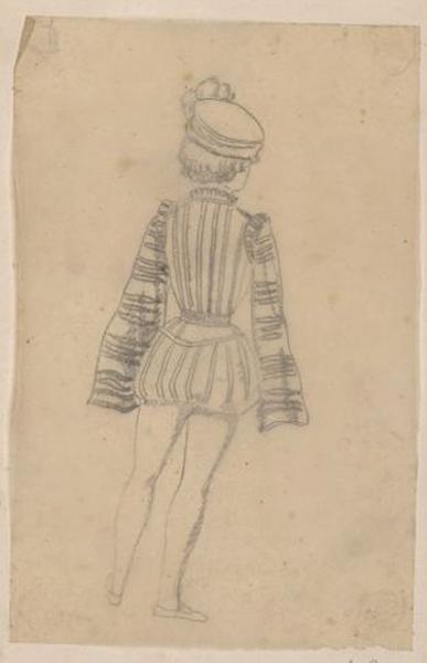 Jeune page vue de dos, Thomas François Drake, 19e siècle