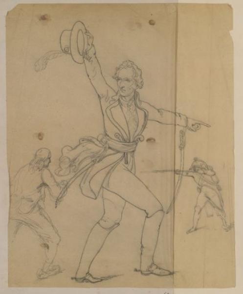 Homme portant une épée, Thomas François Drake, 19e siècle