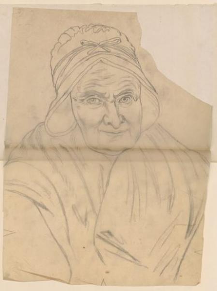 Buste de femme agée, Thomas François Drake, 19e siècle