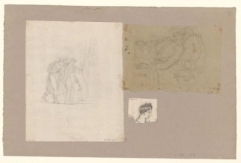 Etudes pour le tableau Clytemnestre et Agamemnon ; Projet du tableau de la Clytemnestre. Agamemnon. Petite tête de Clytemnestre (Petite tête de Clytemnestre. Catalogue des ventes 1873) ; Etude pour Agamemnon (Petite tête de Clytemnestre. Catalogue des ventes 1873)_1