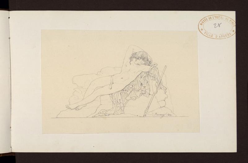Etude d'homme nu allongé, Etienne Jules Ramey, 1821
