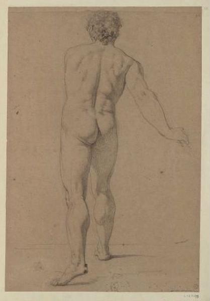Homme nu, vu de dos (Catalogue des ventes 1873, n° 145) ; Anatomie : homme debout de dos (Catalogue des ventes 1873, n° 145), Pierre Narcisse Guerin, 1817