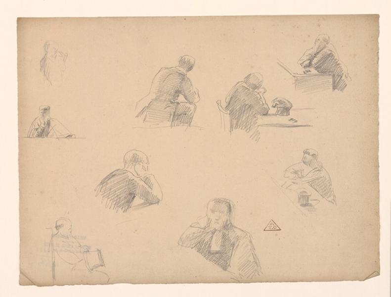Croquis de cour d'assise, Eugène Brunclair, 19e siècle