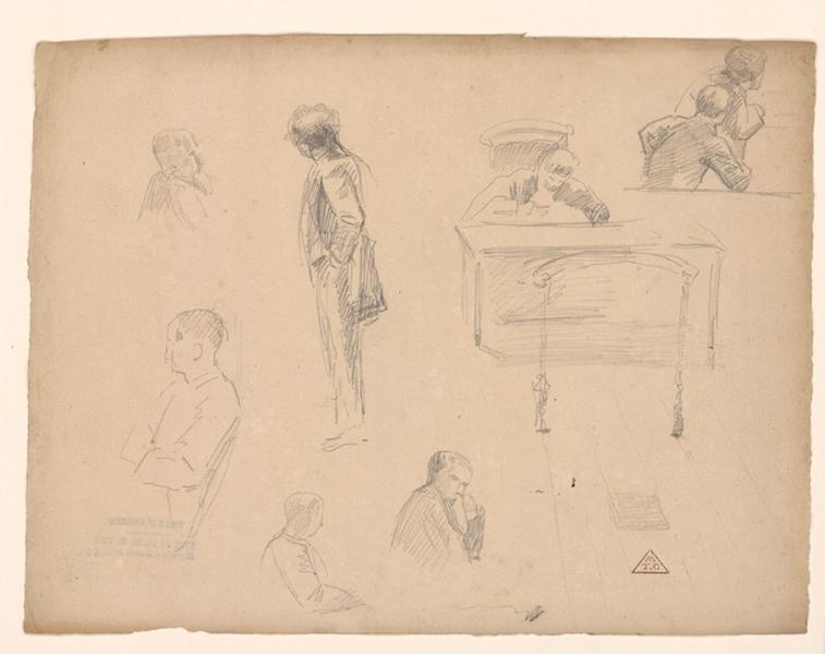 Croquis de cour d'assise ; Croquis d'audience, Eugène Brunclair, 19e siècle