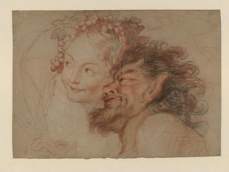 Nymphe et satyre (Etude pour Bacchus et Ariane), Antoine Coypel, 4e quart 17e siècle