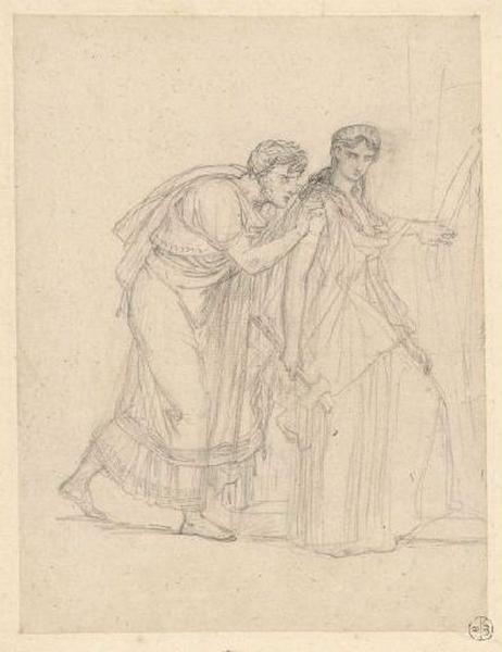 Etude pour Egisthe et Clytemnestre (personnages tournés vers la droite)_0