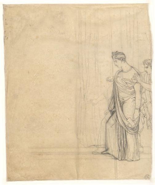 Etude pour Clytemnestre s'appuyant sur Egisthe ; Deux projets du tableau de la Clytemnestre, Pierre Narcisse Guerin, 1817