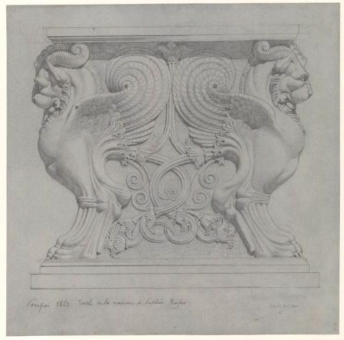 Pompéi, table de la maison de Sublius Rufus, Constant Moyaux, 1863