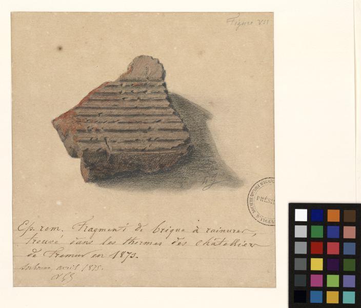 Fragment de brique ; Thermes des Châteliers de Frémur_0