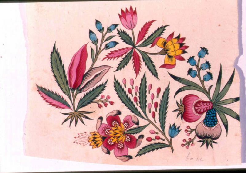 Modèle pour indienne : Motifs floraux, Peter, 4e quart 18e siècle