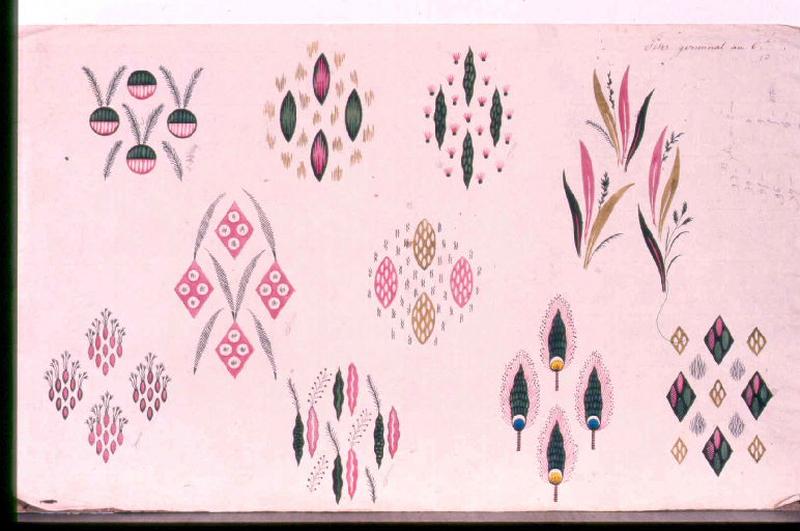 Modèle pour indienne : Motifs floraux, Peter, 1798