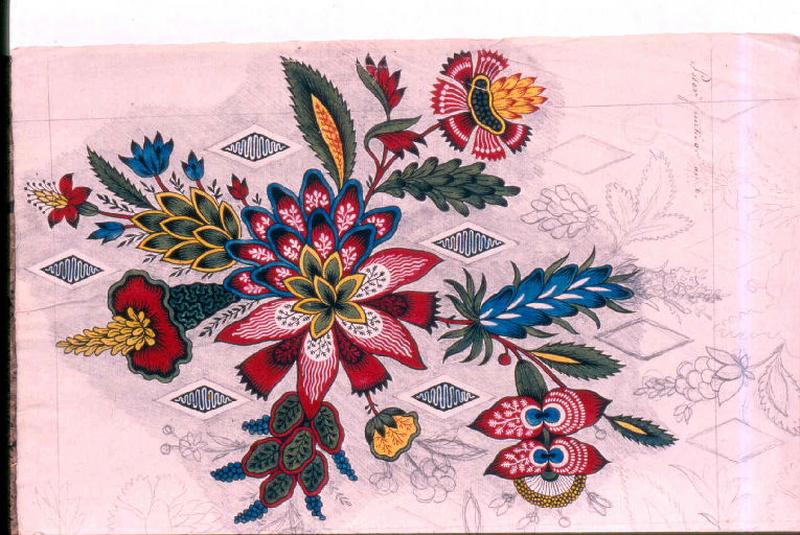 Modèle pour indienne : Motifs floraux, Peter, 1798