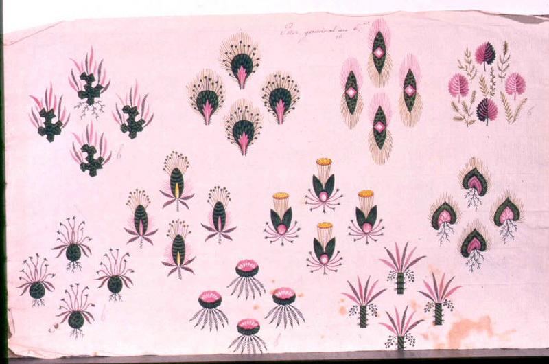 Modèle pour indienne : Motifs floraux, Peter, 1798