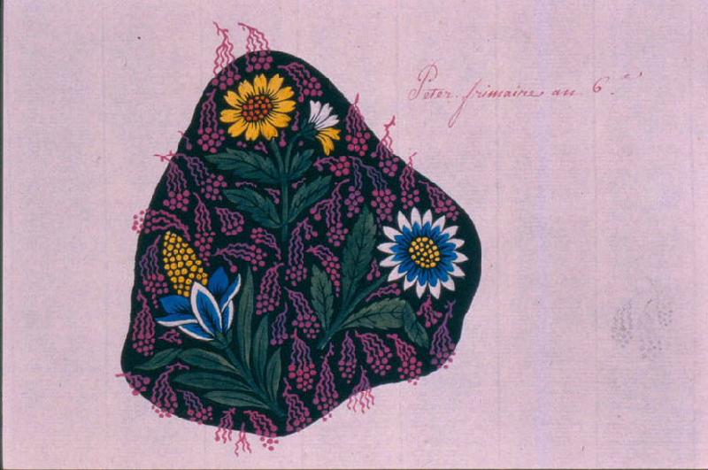 Modèle pour indienne : Motifs floraux, Peter, 1797