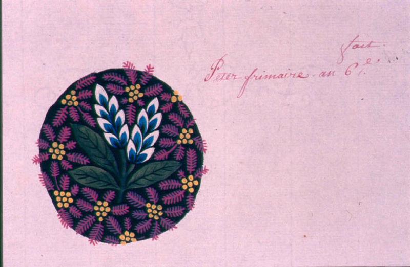 Modèle pour indienne : Motifs floraux, Peter, 1797