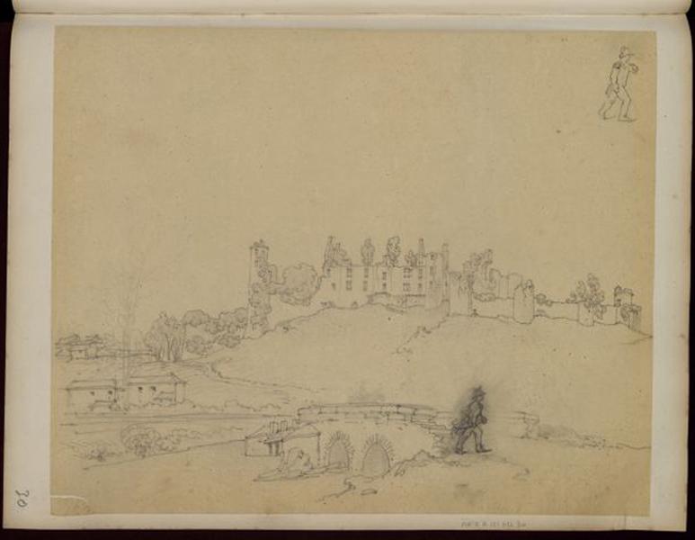 Pont dans un paysage, Thomas François Drake, 19e siècle
