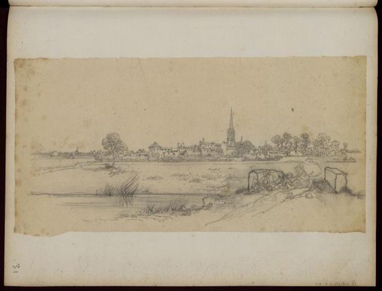 Paysage de campagne, Thomas François Drake, 19e siècle