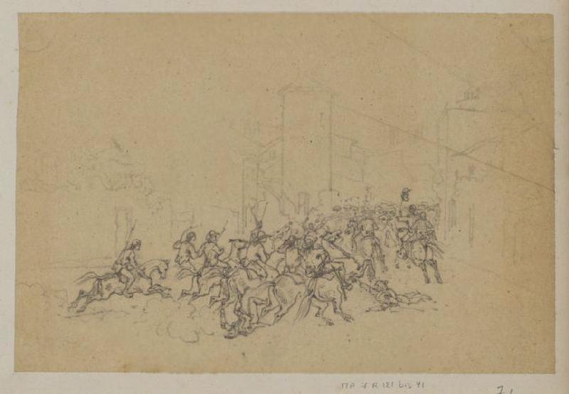 Guerrier à cheval, Thomas François Drake, 19e siècle