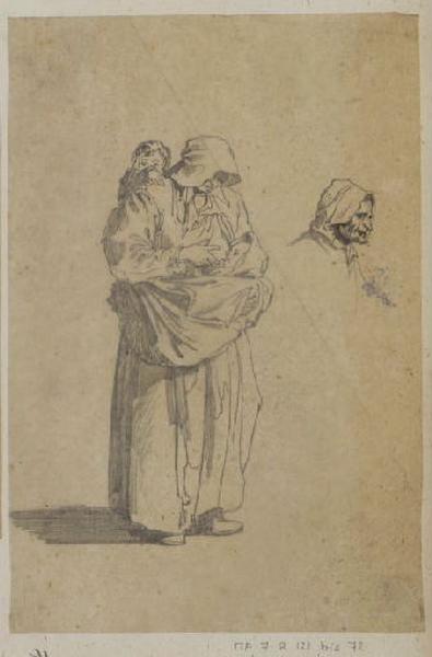 Femme et son enfant, Thomas François Drake, 19e siècle