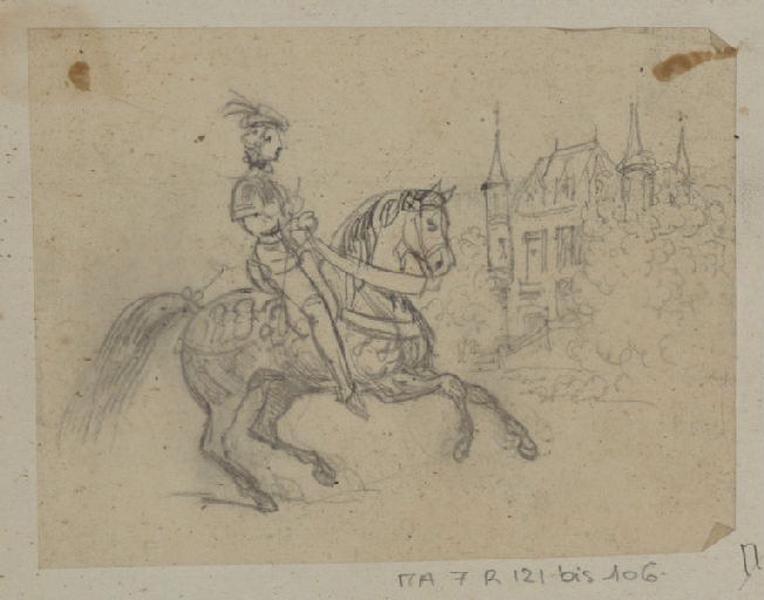 Cavalier à cheval, Thomas François Drake, 19e siècle
