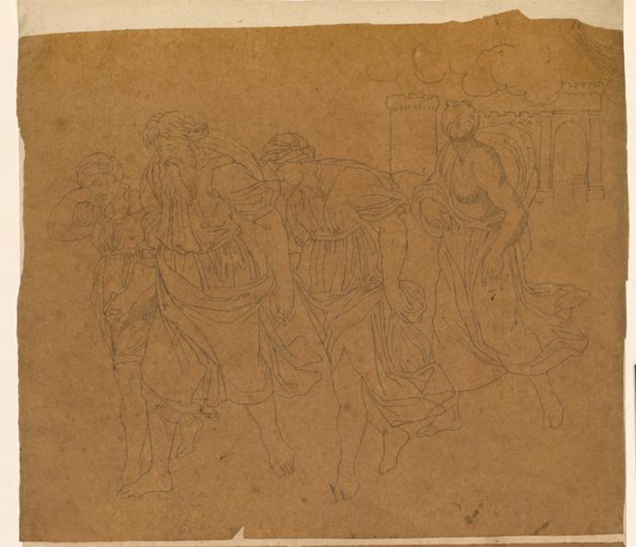 Fuite de Loth et sa famille ; Personnage drapé debout (autre titre)_0
