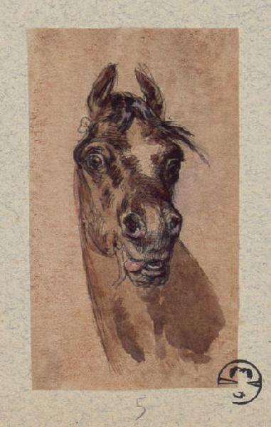 Tête de cheval de face, Alexandre Solde, 19e siècle