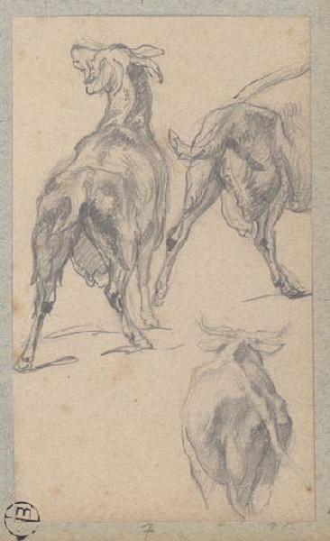 Chèvres et vache, Alexandre Solde, 19e siècle