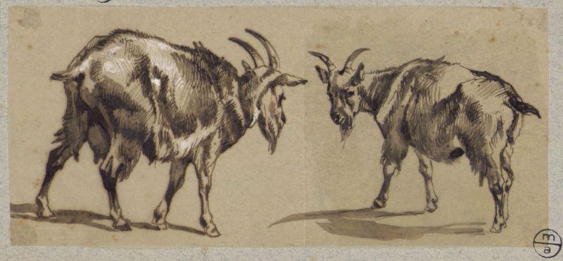 Deux chèvres, Alexandre Solde, 19e siècle