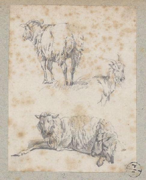 Moutons et chèvre, Alexandre Solde, 19e siècle