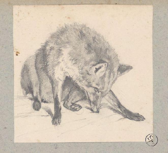 Renard assis, Alexandre Solde, 19e siècle