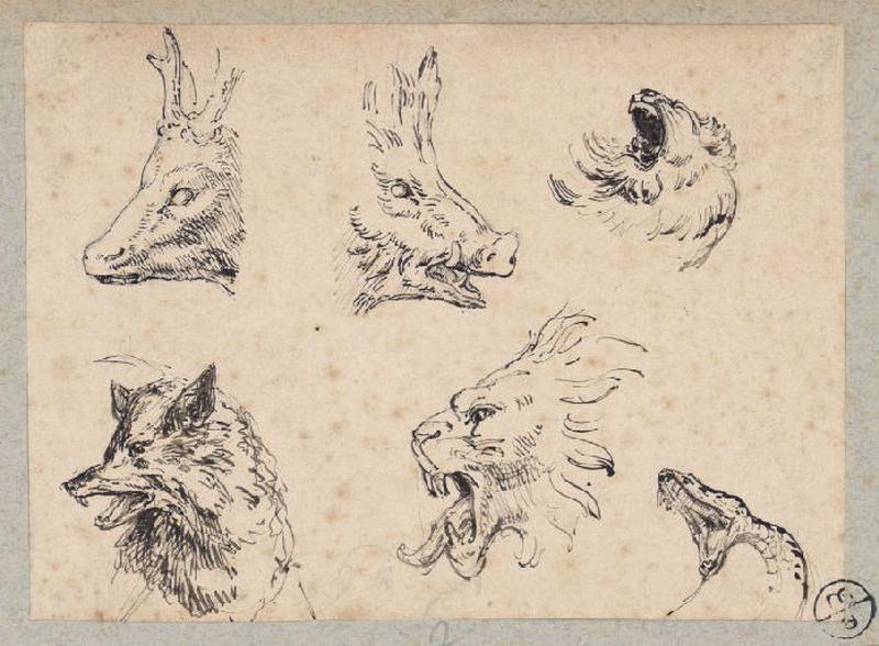 Têtes d'animaux, Alexandre Solde, 19e siècle