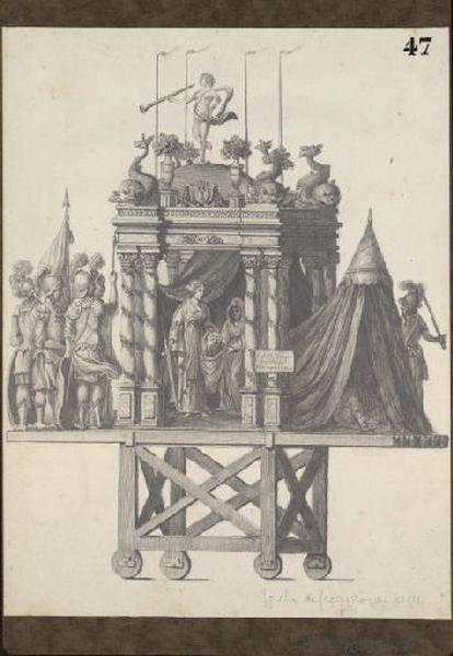 Personnages en procession, Félix Benoist, 1843