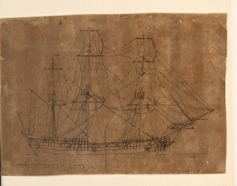 Goélette montée avec voiles supérieures_0