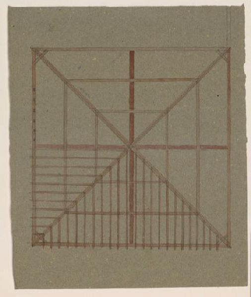 Etude pour une charpente, Guillaume Bodinier, 19e siècle