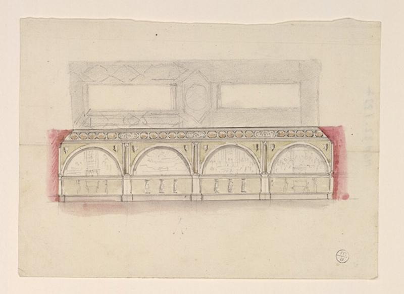 Elevation pour une galerie, Guillaume Bodinier, 19e siècle