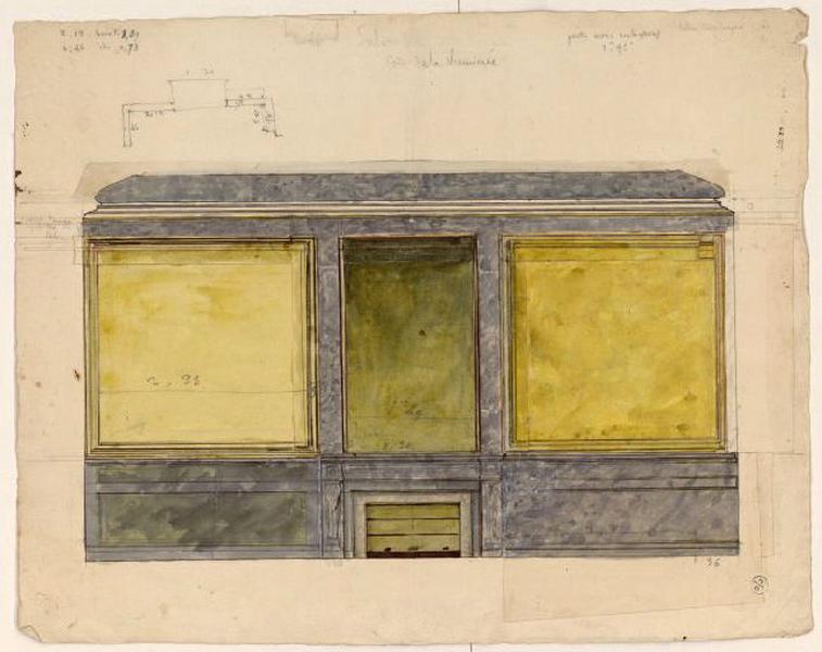 Etude pour le mur d'un salon, Guillaume Bodinier, 19e siècle