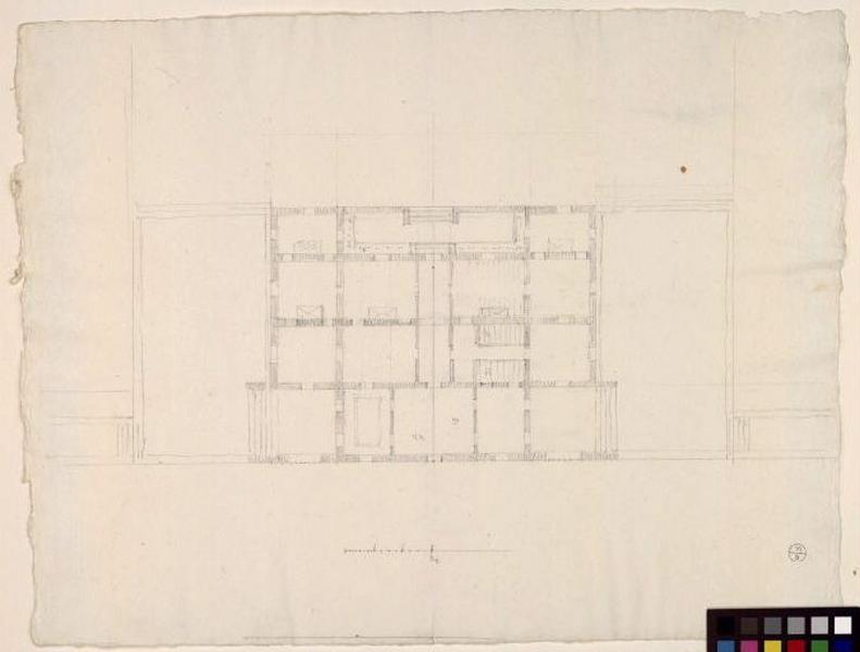 Plan d'une maison, Guillaume Bodinier, 19e siècle