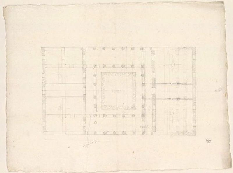 Plan d'une maison, Guillaume Bodinier, 19e siècle