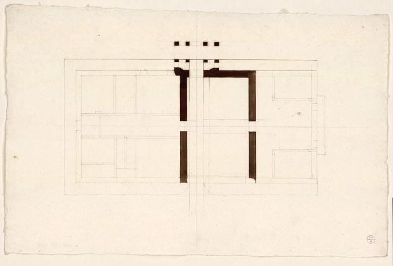 Plan d'une maison, Guillaume Bodinier, 19e siècle