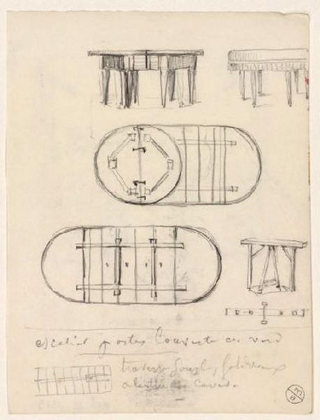 Etude de tables, Guillaume Bodinier, 19e siècle