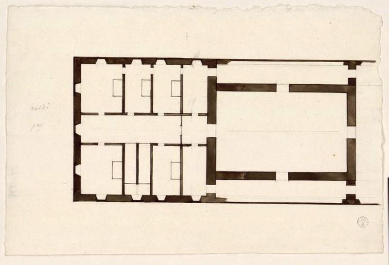 Plan (étude pour le réaménagement de l'Ecole nationale des Beaux-Arts), Guillaume Bodinier, 19e siècle