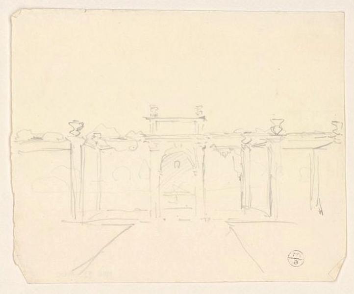 Croquis d'une galerie, Guillaume Bodinier, 19e siècle
